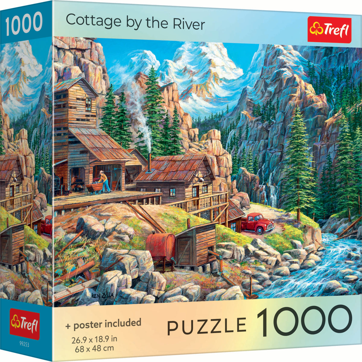 Trefl Red Cottage by the River 1000 Piece Puzzle