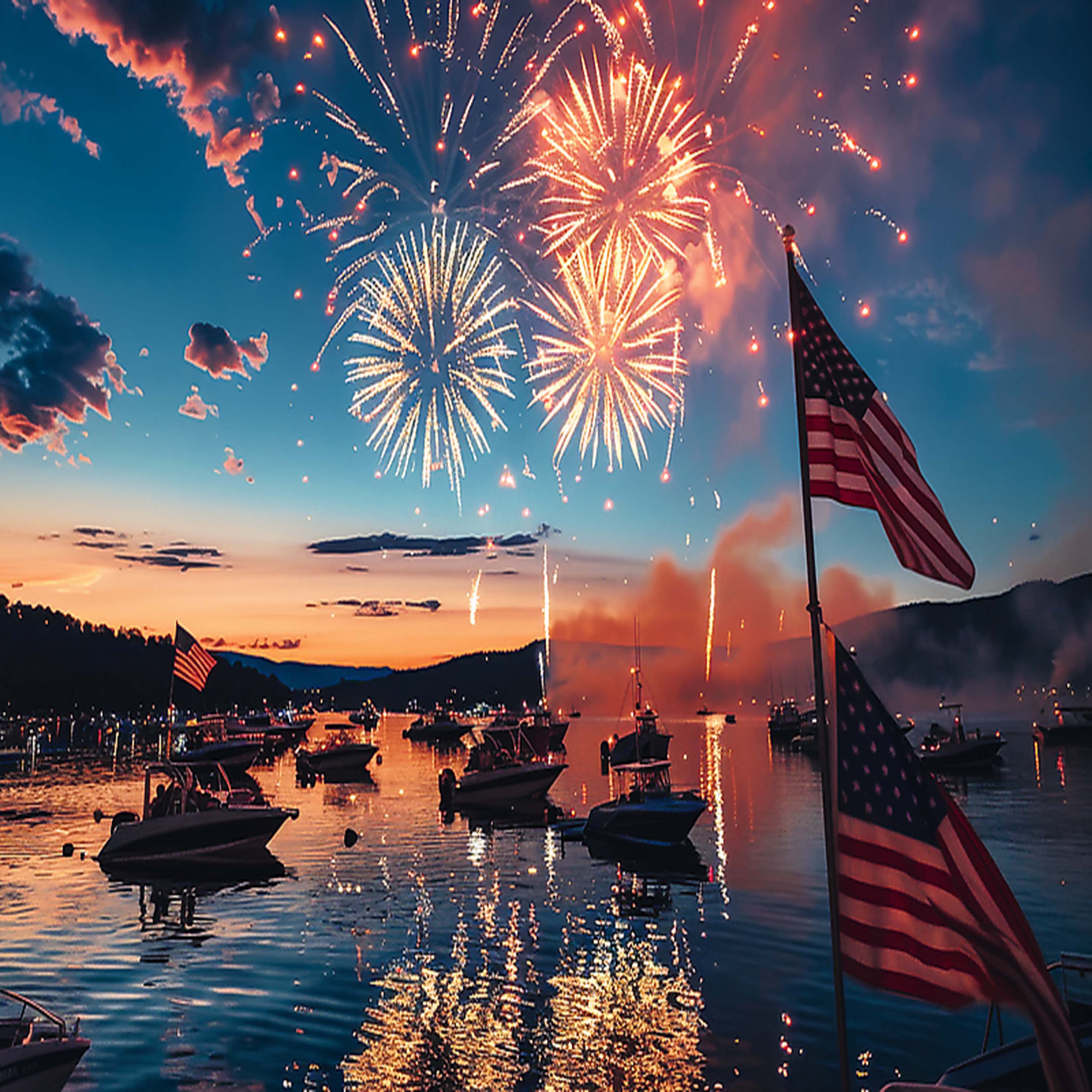 Trefl Red Fireworks Illuminate 500 Piece Puzzle