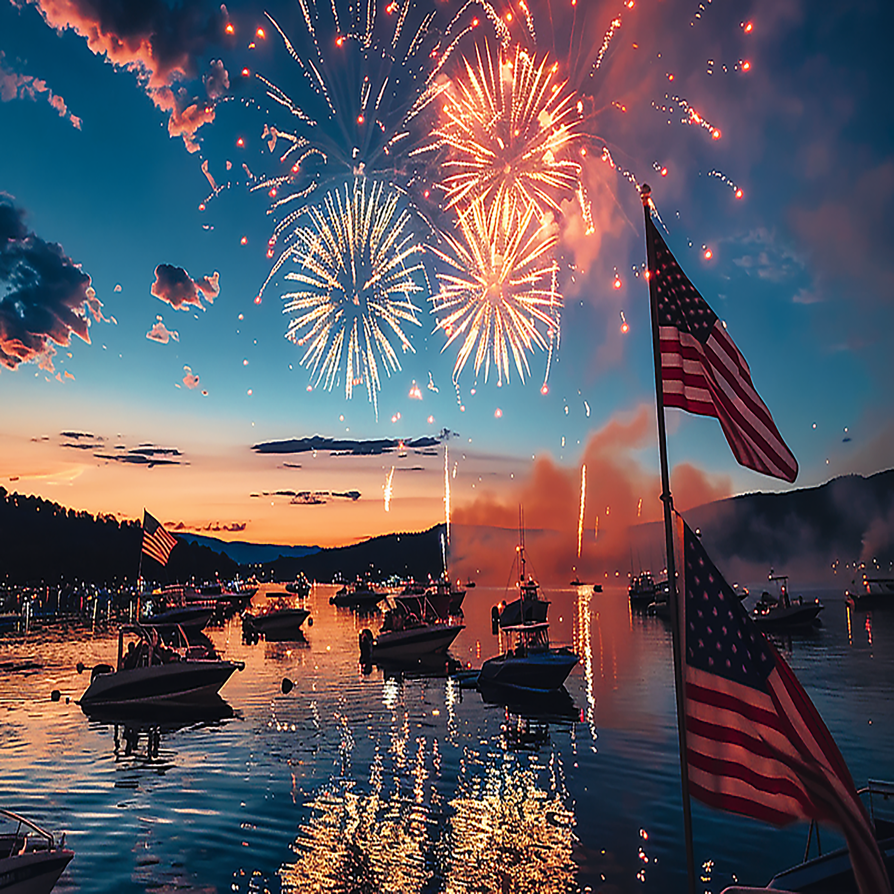 Trefl Red Fireworks Illuminate 500 Piece Puzzle
