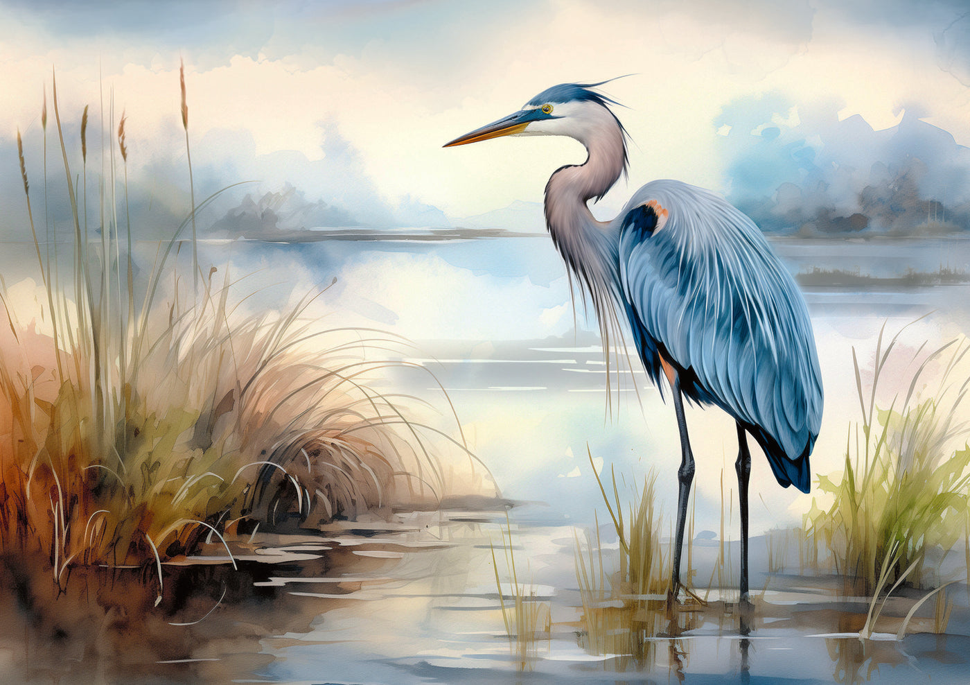 Trefl Premium Plus Blue Heron in the Wild 1000 Piece Puzzle
