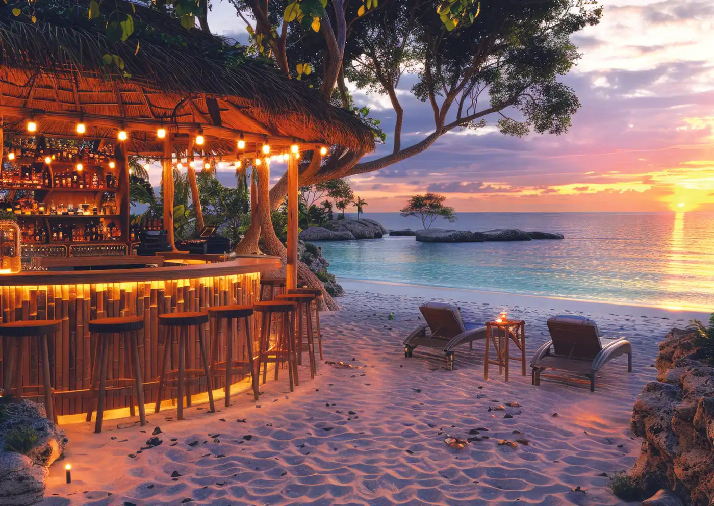 Trefl Tiki Bar Sunset 500 Piece Puzzle