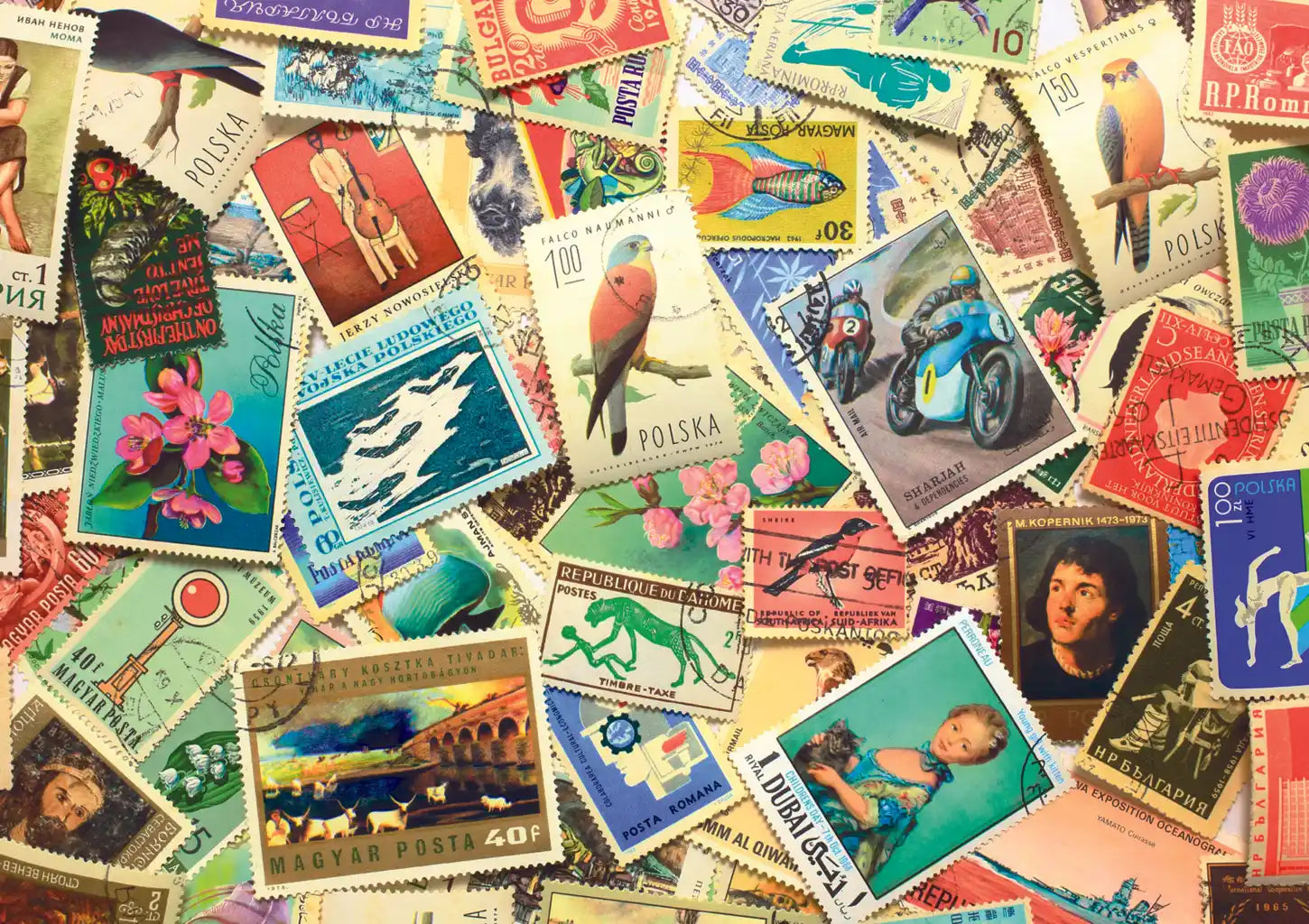 Trefl 1000 Piece Puzzle - Vintage Postage Stamps