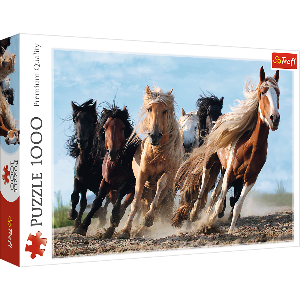 Trefl Red 1000 Piece Puzzle - Galloping horses