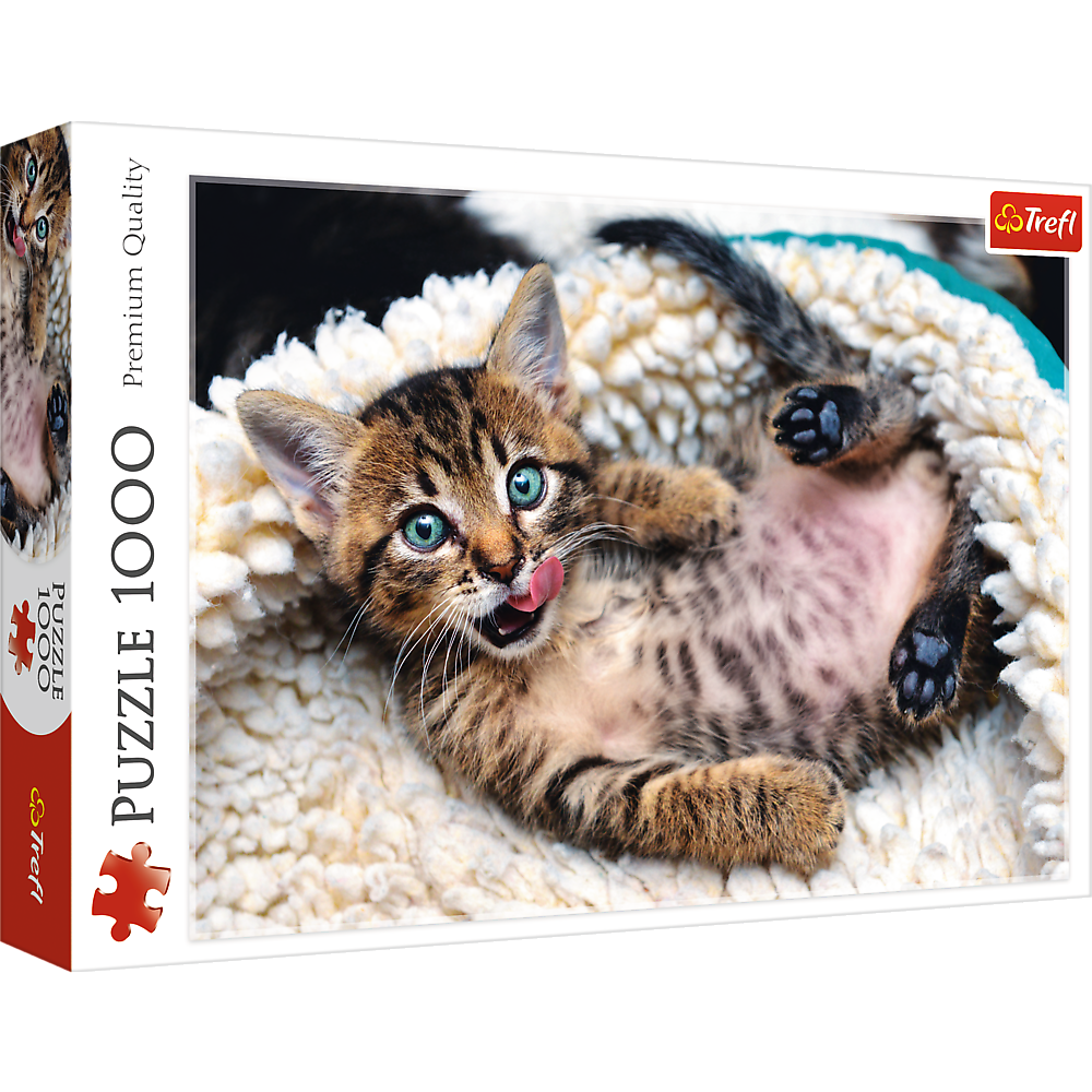 Trefl Red 1000 Piece Puzzle - Cheerful kitten