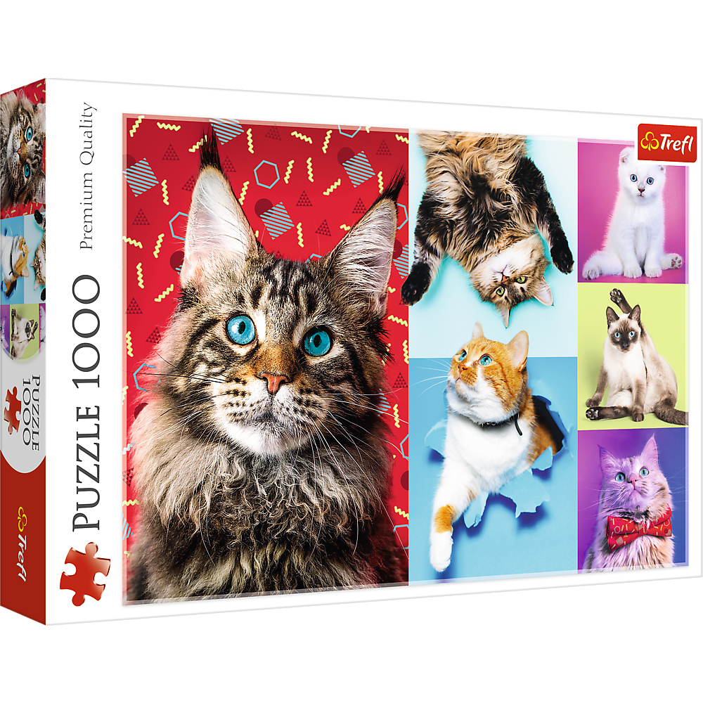 Trefl Red 1000 Piece Puzzle - Happy cats