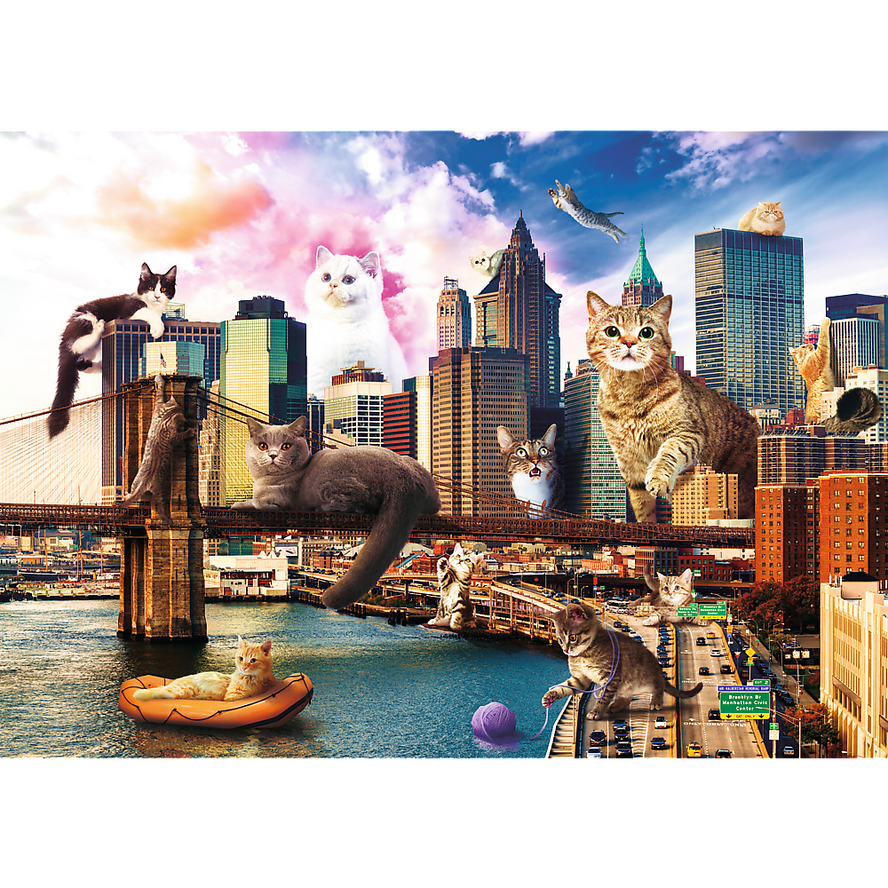 Trefl Red Funny Cities 1000 Piece Puzzle - Cats in New York