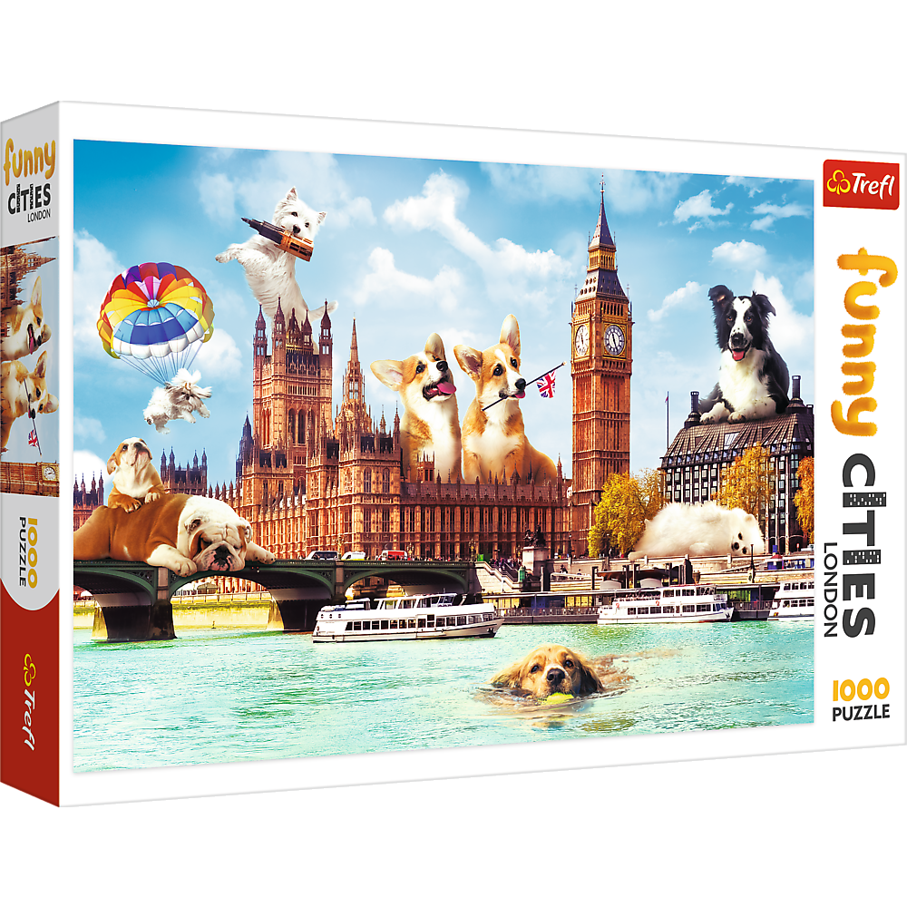 Trefl Red Funny Cities 1000 Piece Puzzle - Dogs in London