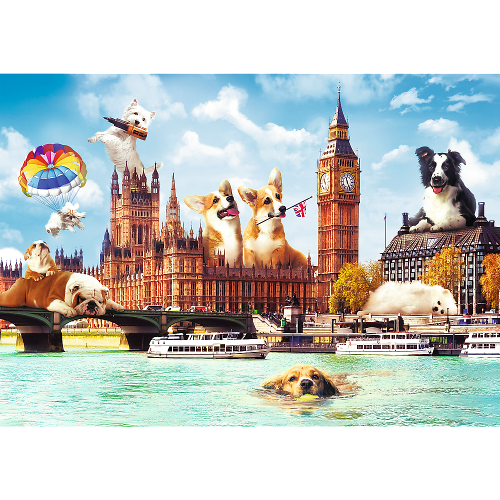 Trefl Red Funny Cities 1000 Piece Puzzle - Dogs in London