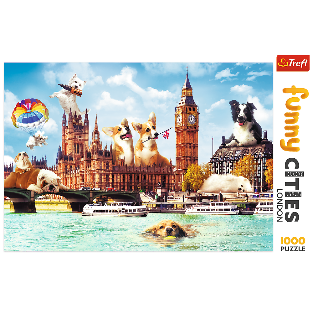 Trefl Red Funny Cities 1000 Piece Puzzle - Dogs in London