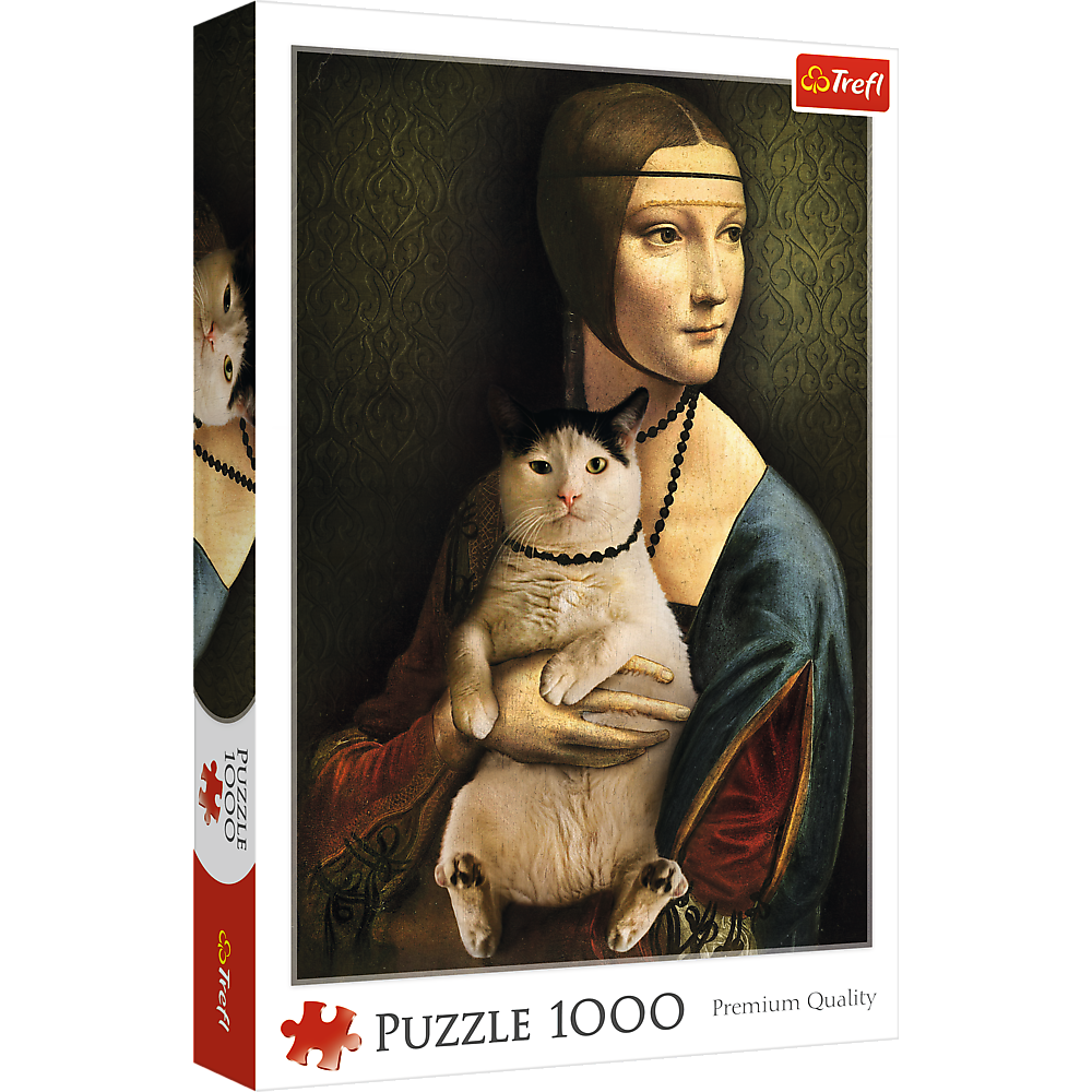 Trefl Red 1000 Piece Puzzle - Lady with a cat