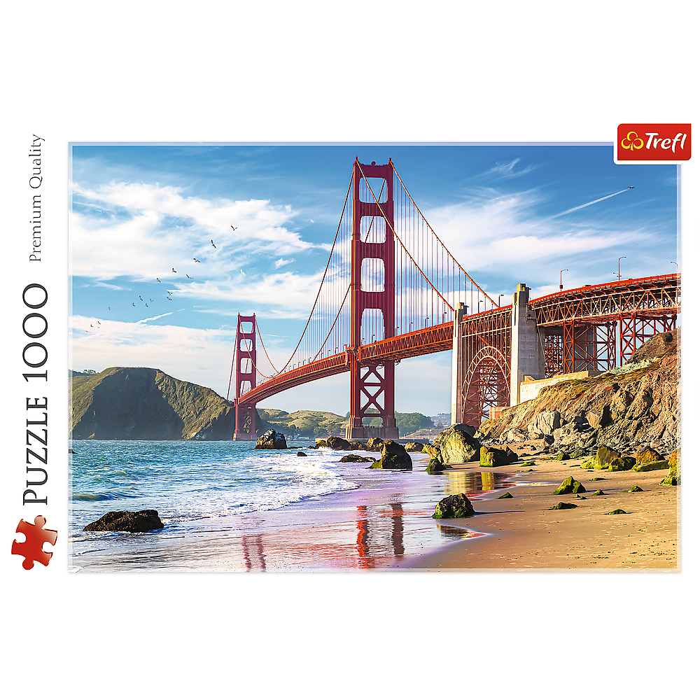 Trefl Red 1000 Piece Puzzle - Golden Gate Bridge, San Francisco, USA