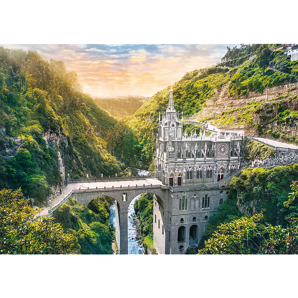 Trefl Red 1000 Piece Puzzle - Las Lajas Sanctuary, Colombia