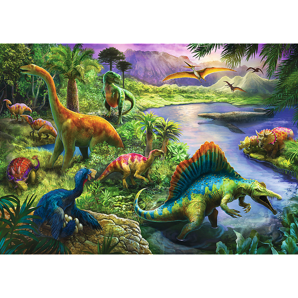 Trefl Red 200 Piece Kids Puzzle - Predatory dinosaurs