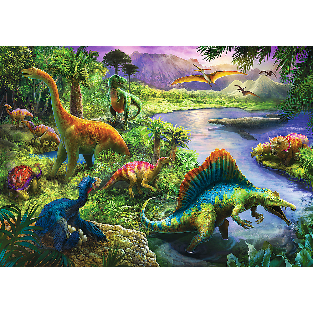 Trefl Red 200 Piece Kids Puzzle - Hungry Dinosaurs