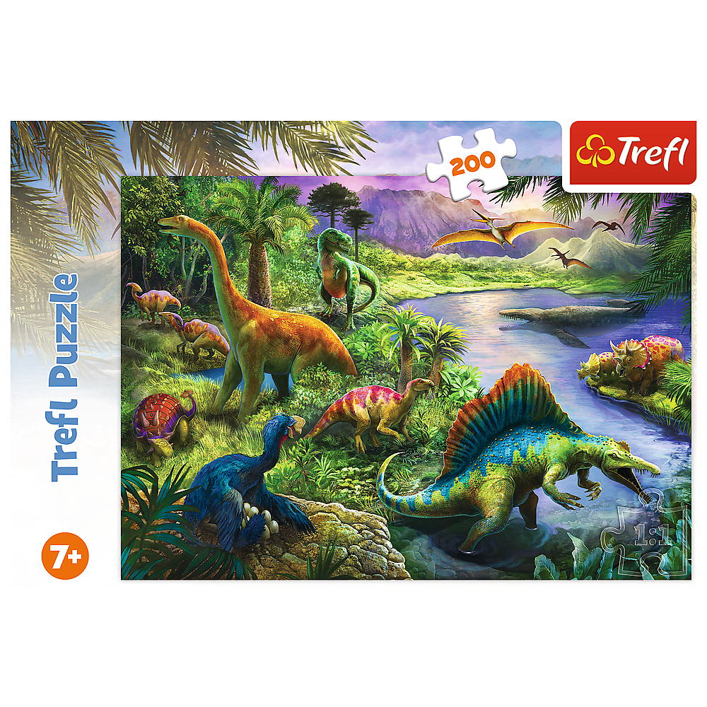 Trefl Red 200 Piece Kids Puzzle - Predatory dinosaurs