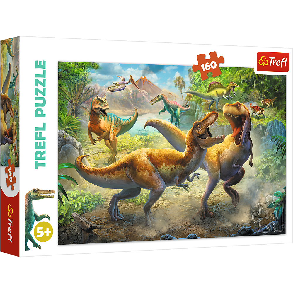 Trefl Red 160 Piece Kids Puzzle - Fighting Tyrannosaurs