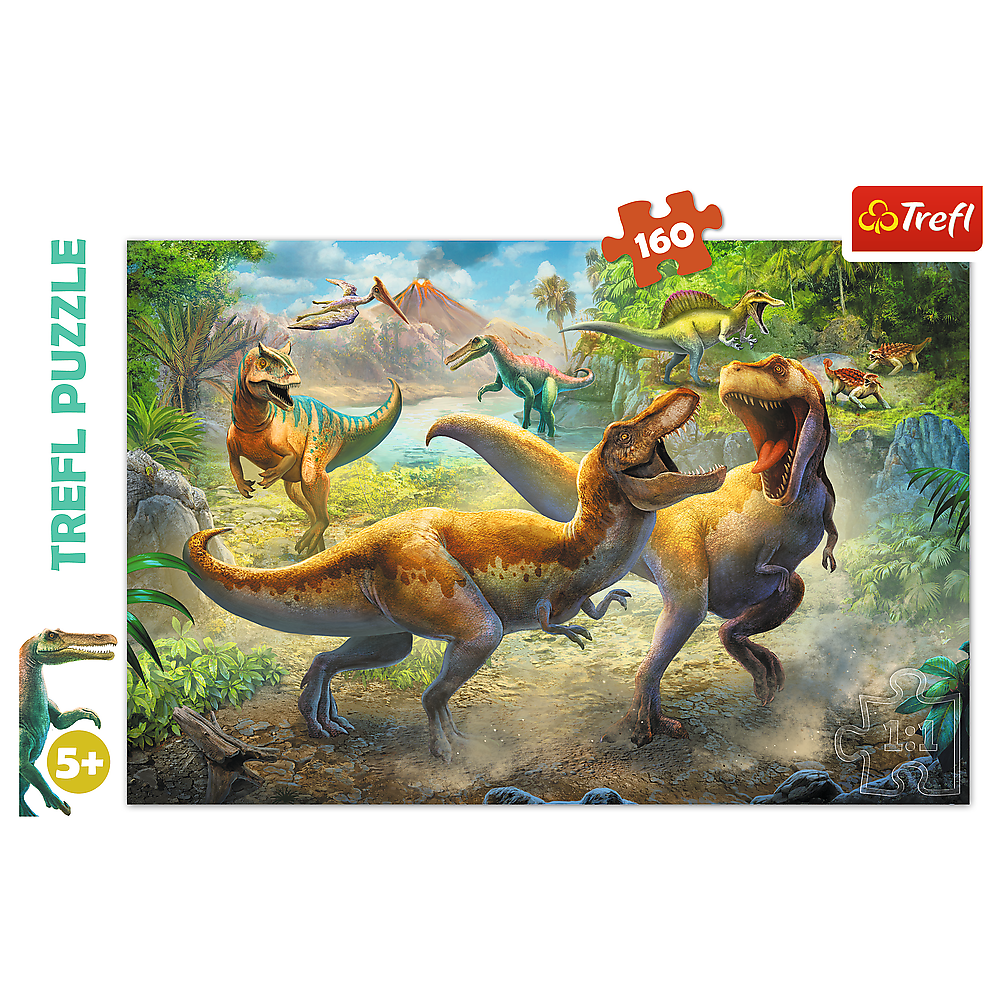 Trefl Red 160 Piece Kids Puzzle - Fighting Tyrannosaurs