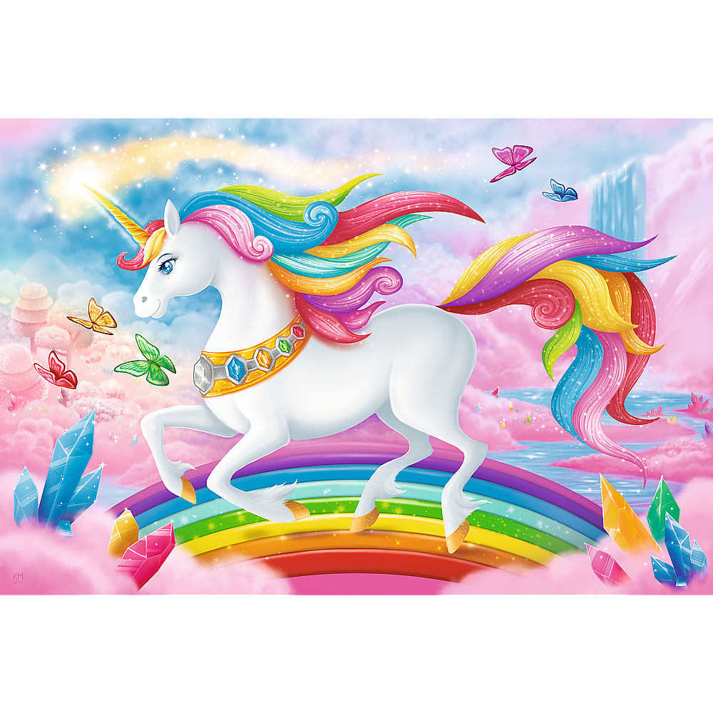 Trefl Red 100 Piece Kids Puzzle - Into the Crystal World of Unicorns