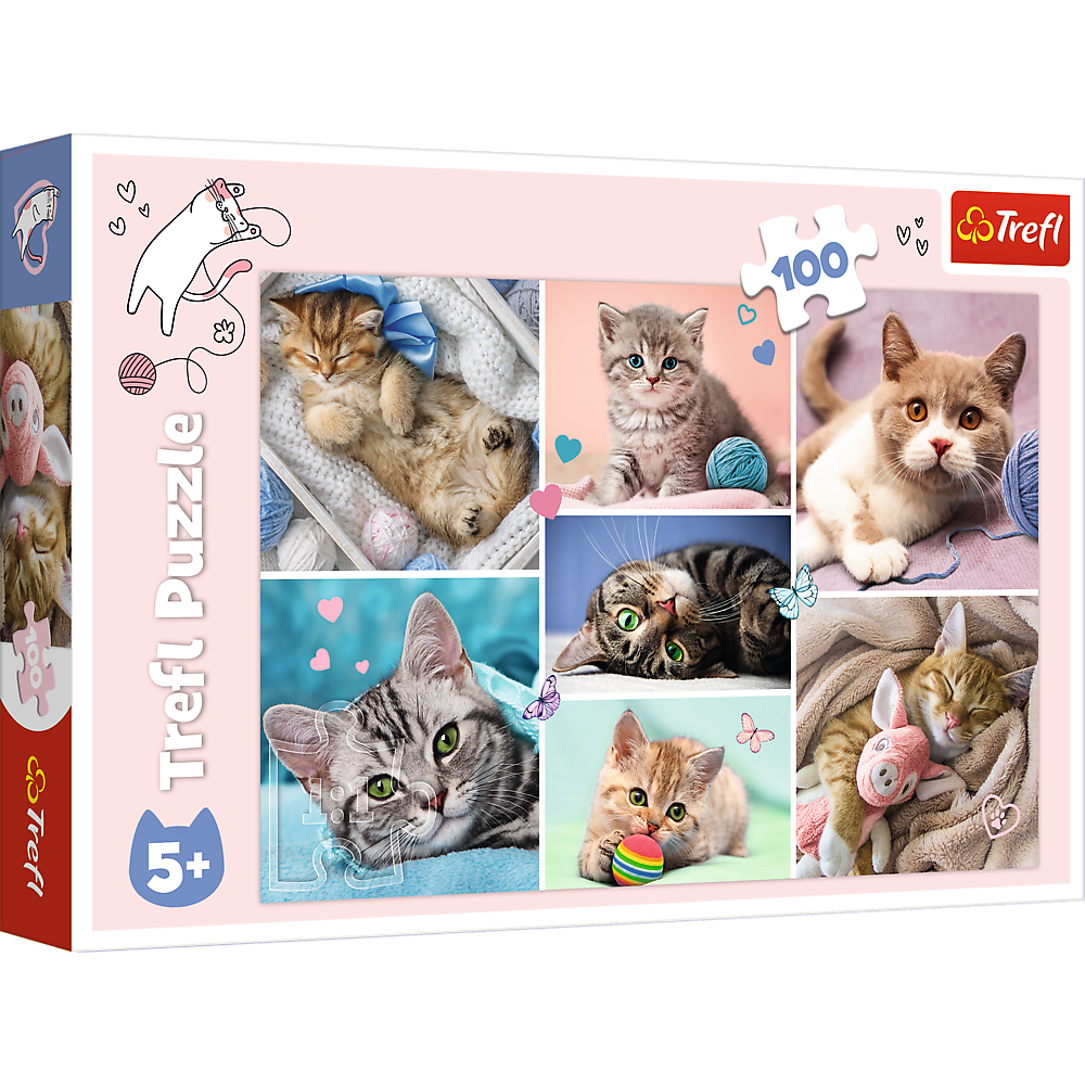 Trefl Red 100 Piece Kids Puzzle - In the cat world