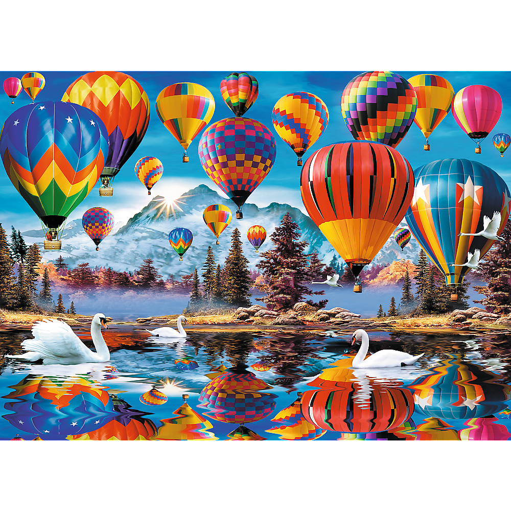 Trefl Wood Craft 1000 Piece Wooden Puzzle - Colorful Balloons