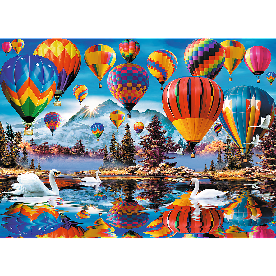 Trefl Wood Craft 1000 Piece Wooden Puzzle - Colorful Balloons