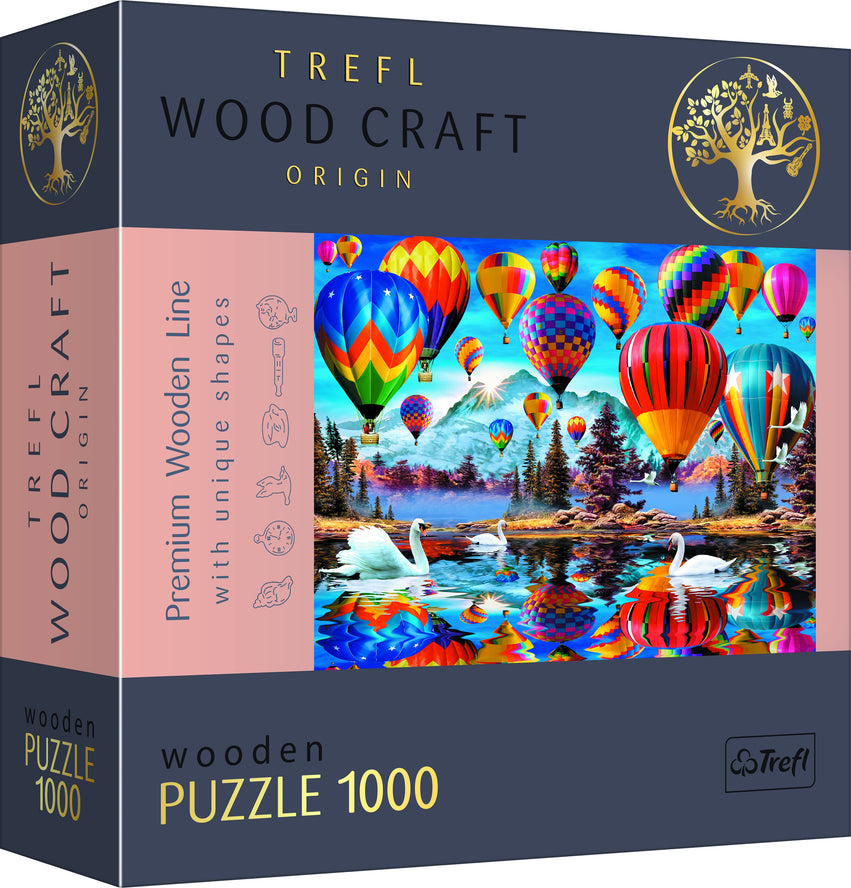 Trefl Wood Craft 1000 Piece Wooden Puzzle - Colorful Balloons