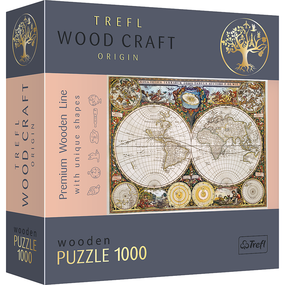 Trefl Wood Craft 1000 Piece Wooden Puzzle - Ancient World Map