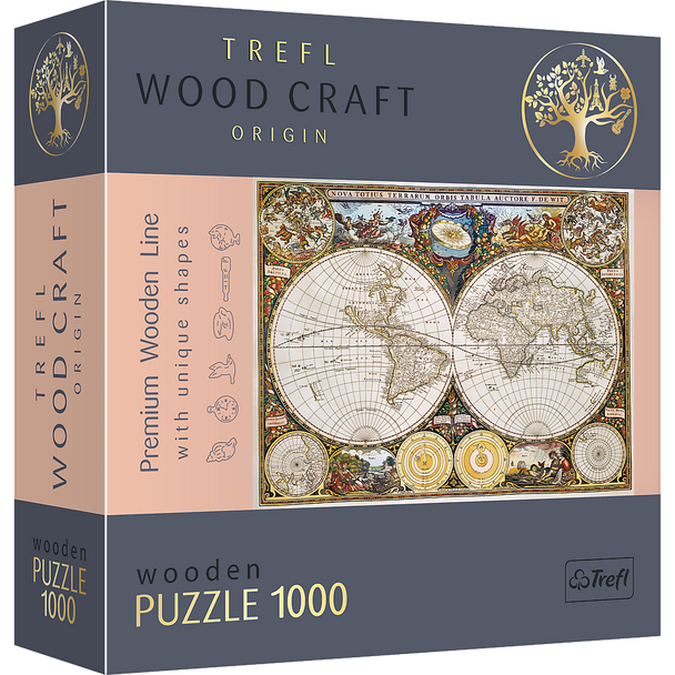 Trefl Wood Craft 1000 Piece Wooden Puzzle - Ancient World Map