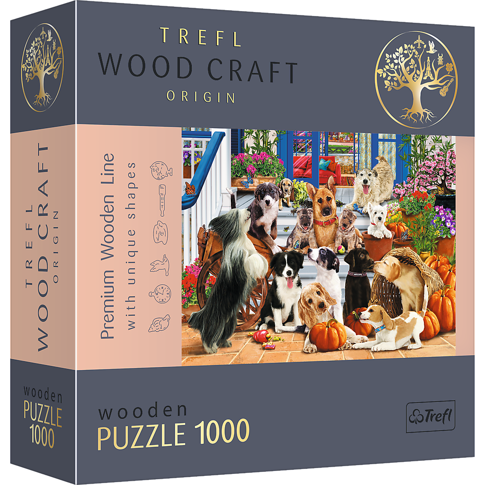 Trefl Wood Craft 1000 Piece Wooden Puzzle - Doggy Friendship