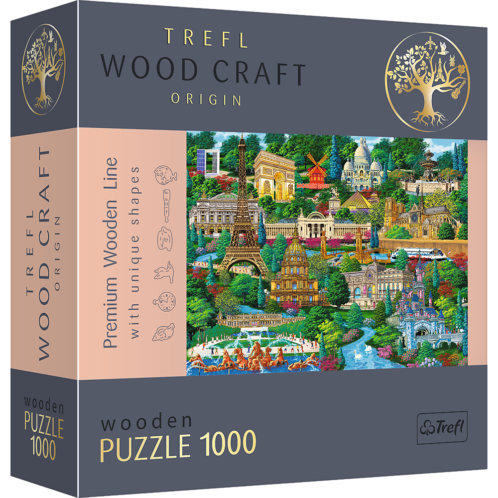 Trefl Wood Craft 1000 Piece Wooden Puzzle - France - Famous Places
