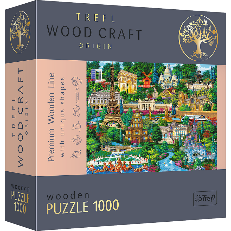 Trefl Wood Craft 1000 Piece Wooden Puzzle - France - Famous Places
