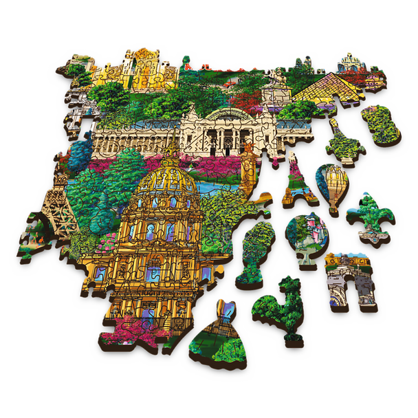 Trefl Wood Craft 1000 Piece Wooden Puzzle - France - Famous Places