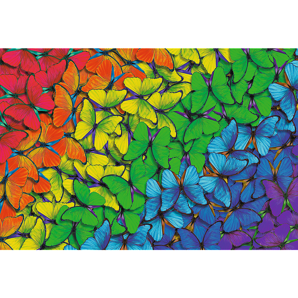 Trefl Wood Craft 501 Piece Wooden Puzzle - Rainbow Butterflies