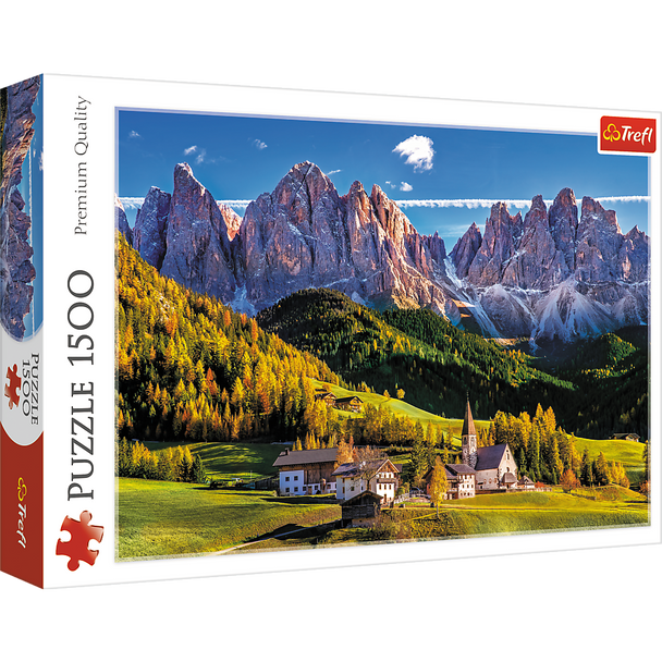 Trefl Red 1500 Piece Puzzle - Val di Funes valley, Dolomites, Italy