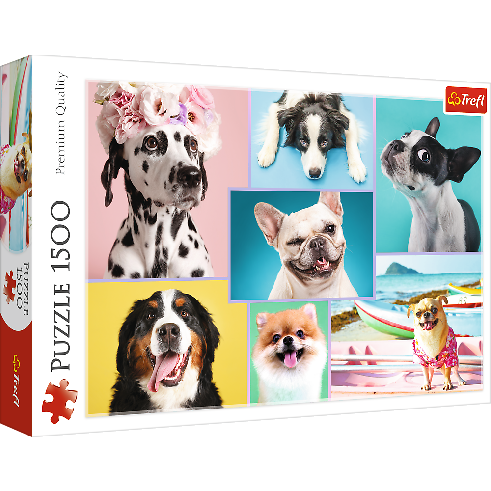 Trefl Red 1500 Piece Puzzle - Cute dogs