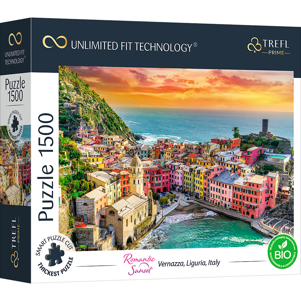 Trefl Prime 1500 Piece Puzzle - Romantic Sunset: Vernazza, Liguria, Italy