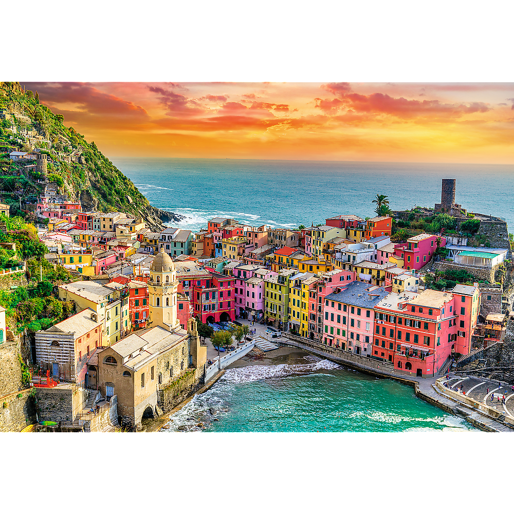 Trefl Prime 1500 Piece Puzzle - Romantic Sunset: Vernazza, Liguria, Italy