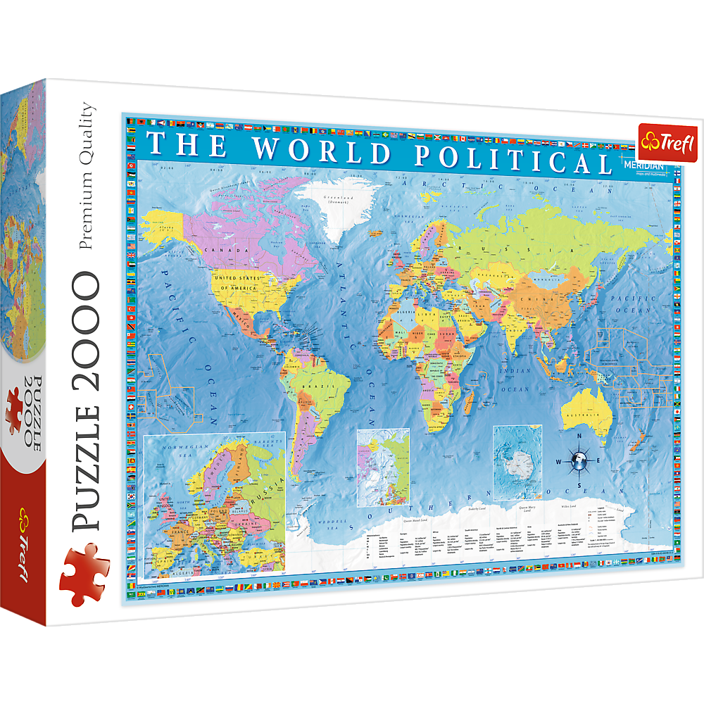 Trefl Red 2000 Piece Puzzle - Political map of the world