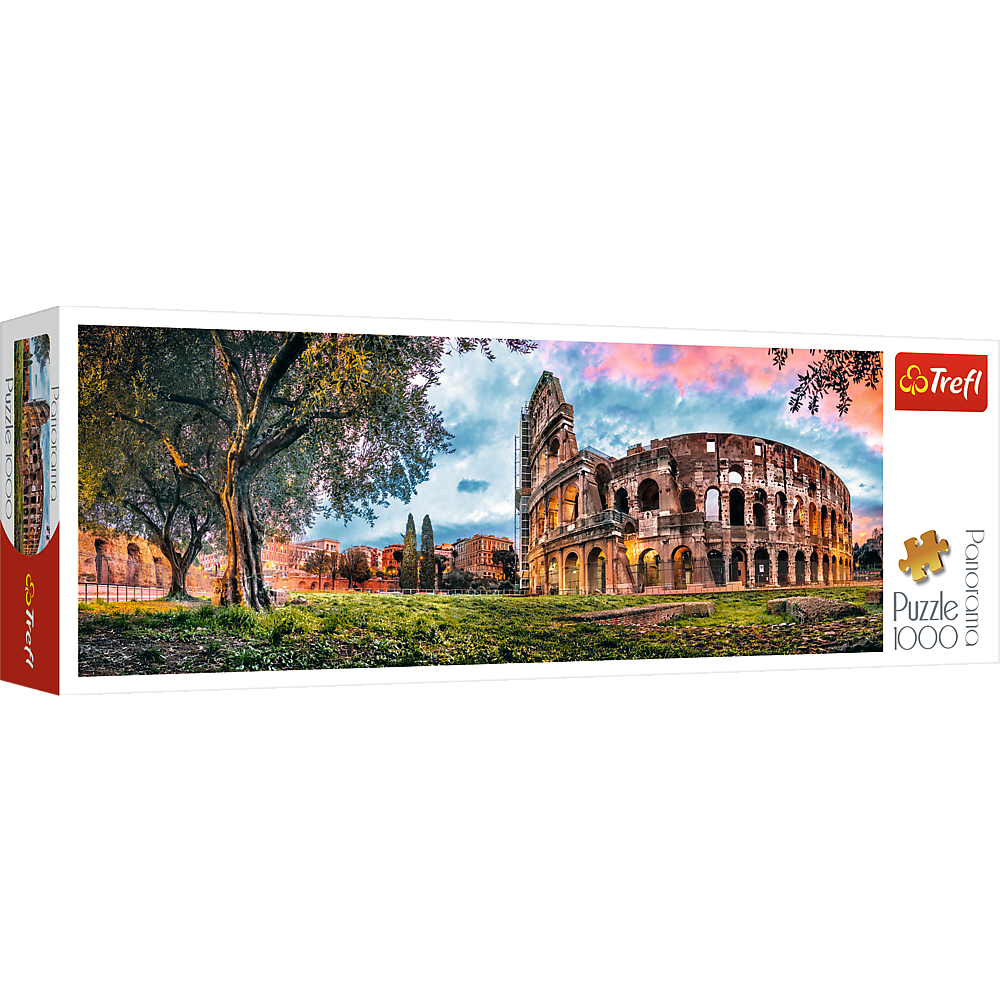 Trefl Red Panorama 1000 Piece Puzzle - Colosseum at dawn / Getty Images