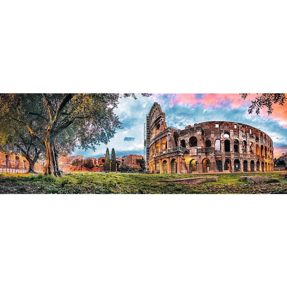 Trefl Red Panorama 1000 Piece Puzzle - Colosseum at dawn / Getty Images