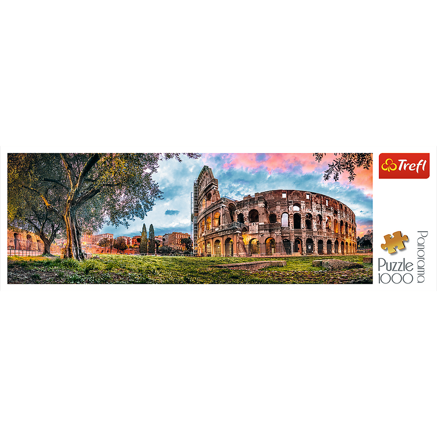 Trefl Red Panorama 1000 Piece Puzzle - Colosseum at dawn / Getty Images