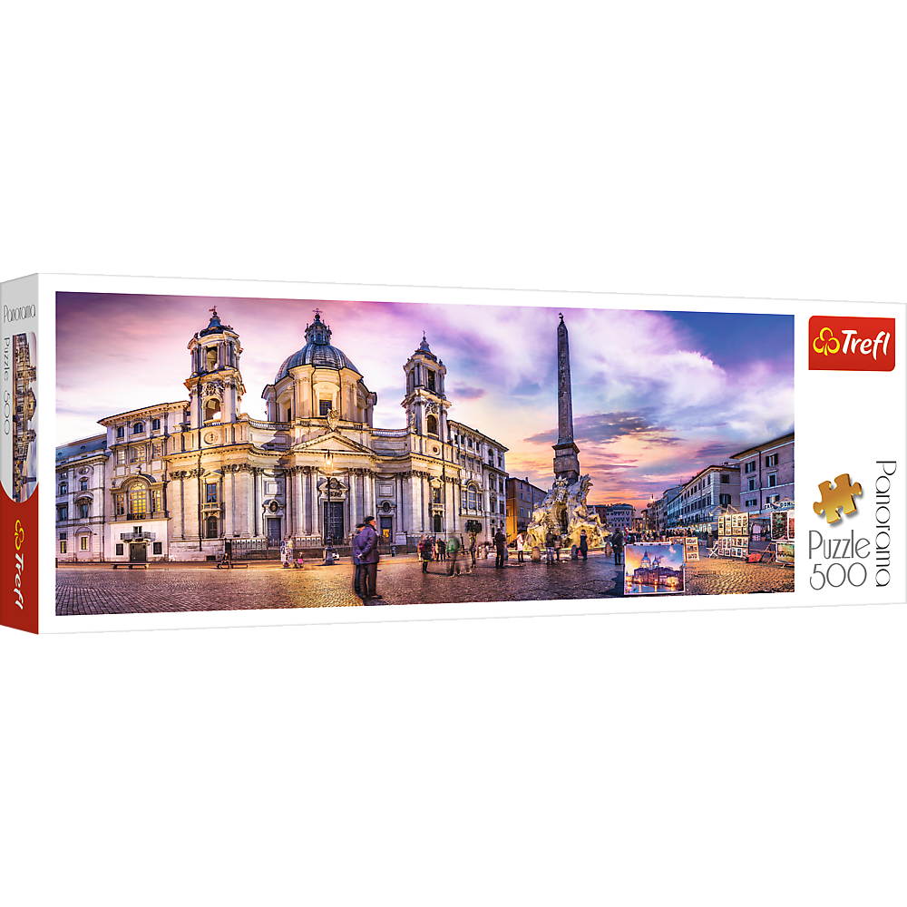 Trefl Red 500 Piece Panorama Puzzle - Piazza Navona, Rome