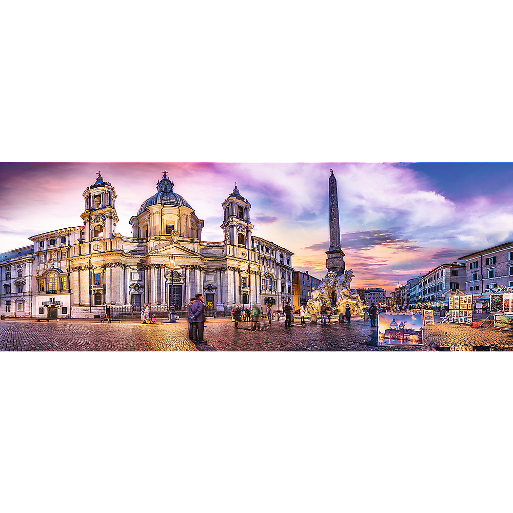 Trefl Red 500 Piece Panorama Puzzle - Piazza Navona, Rome