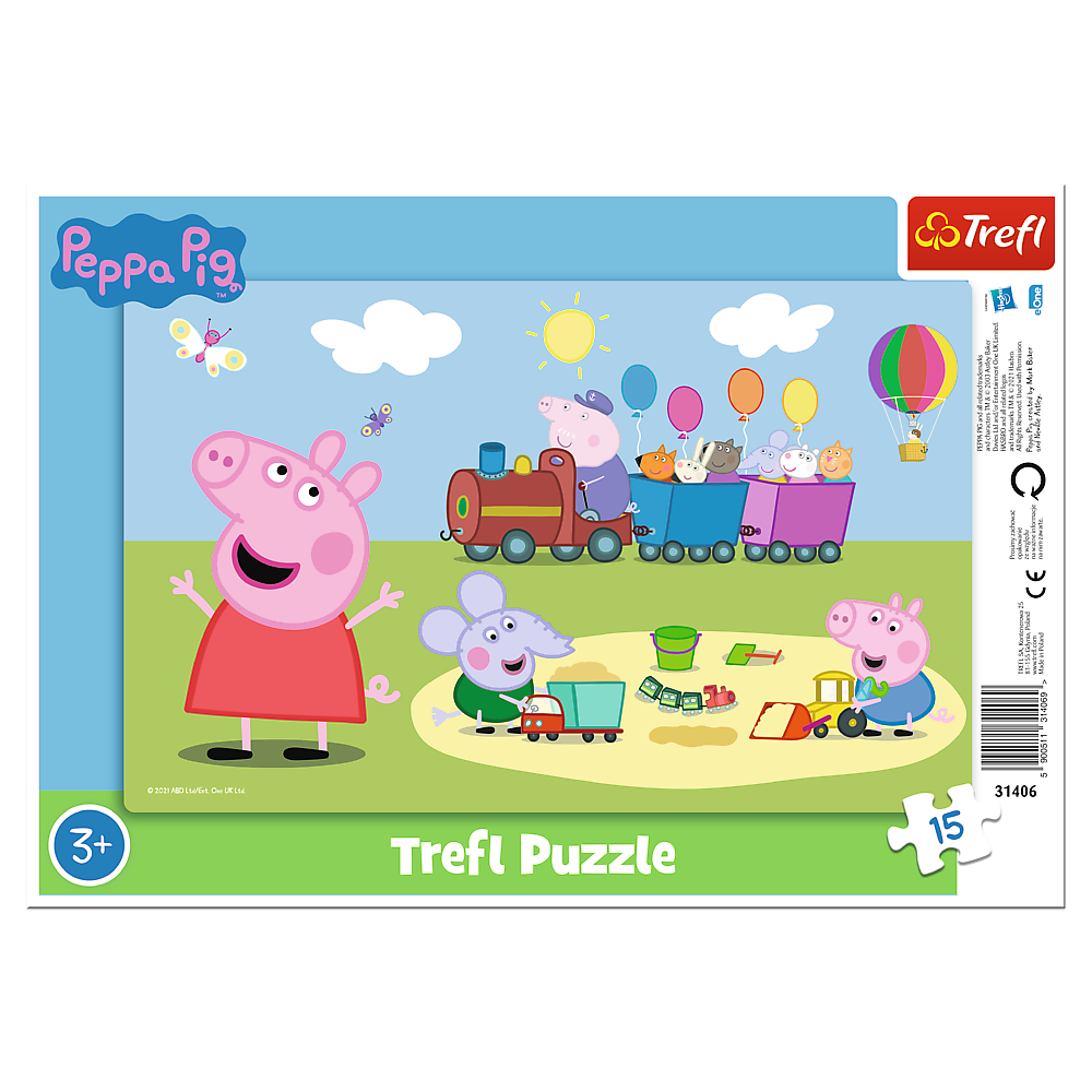 Trefl Frame 15 Piece Puzzle - Peppa Pig's Happy Train