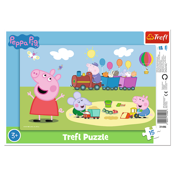 Trefl Frame 15 Piece Puzzle - Peppa Pig's Happy Train