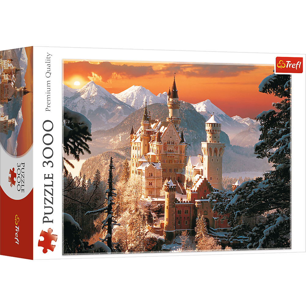Trefl Red 3000 Piece Puzzle - Wintry Neuschwanstein Castle, Germany / Kirch