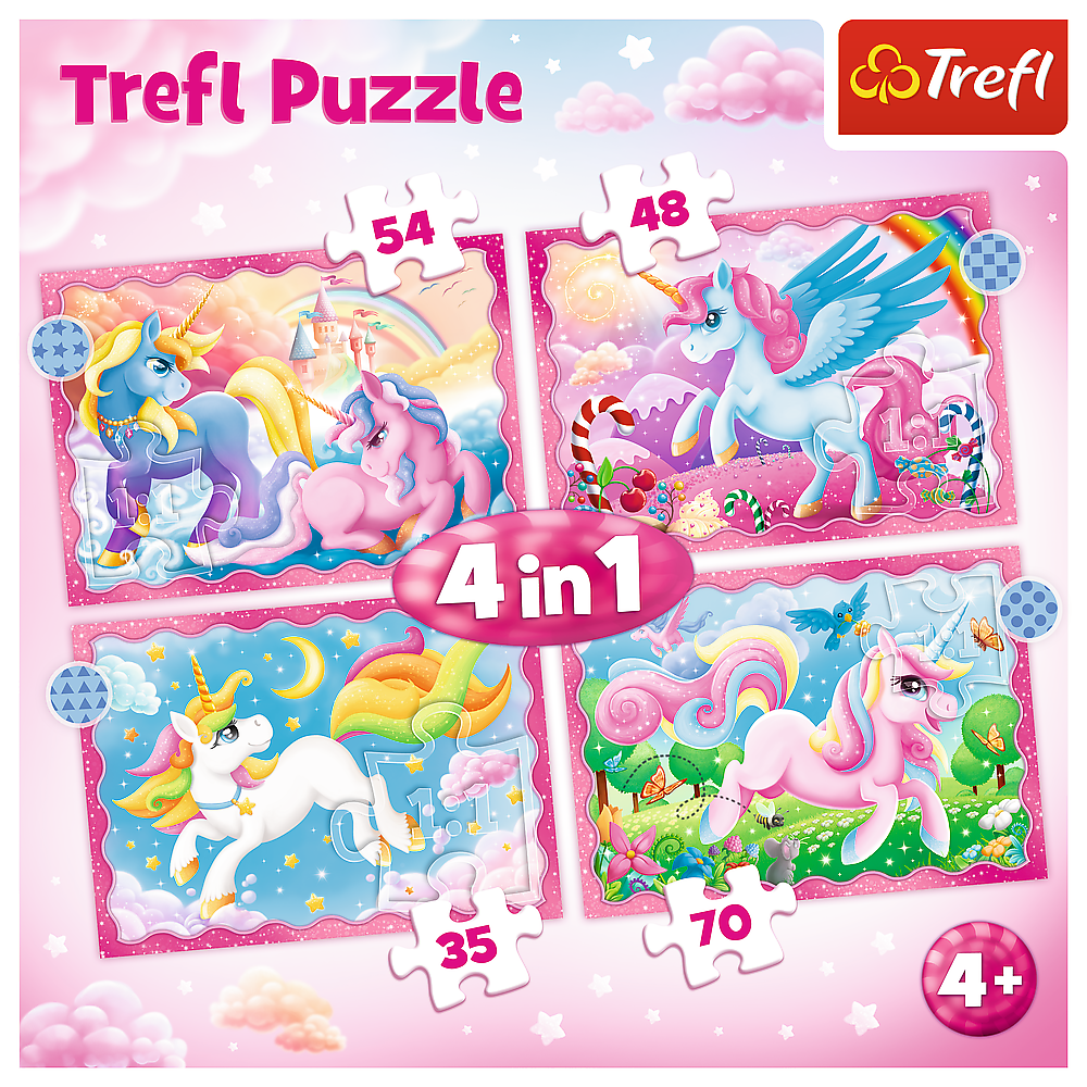 Trefl Preschool 4 in 1 Puzzle - Unicorns and magic