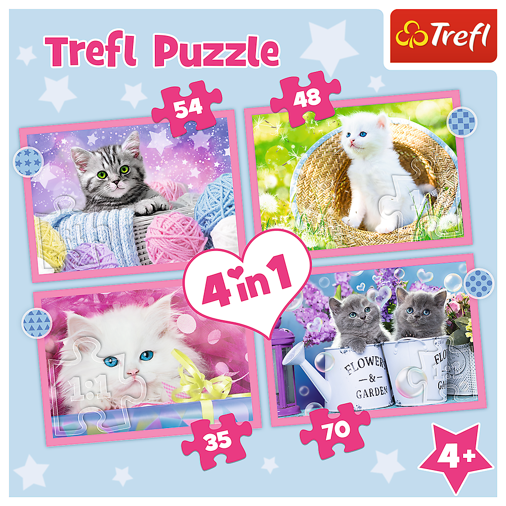 Trefl Preschool 4 in 1 Puzzle - Fun cats