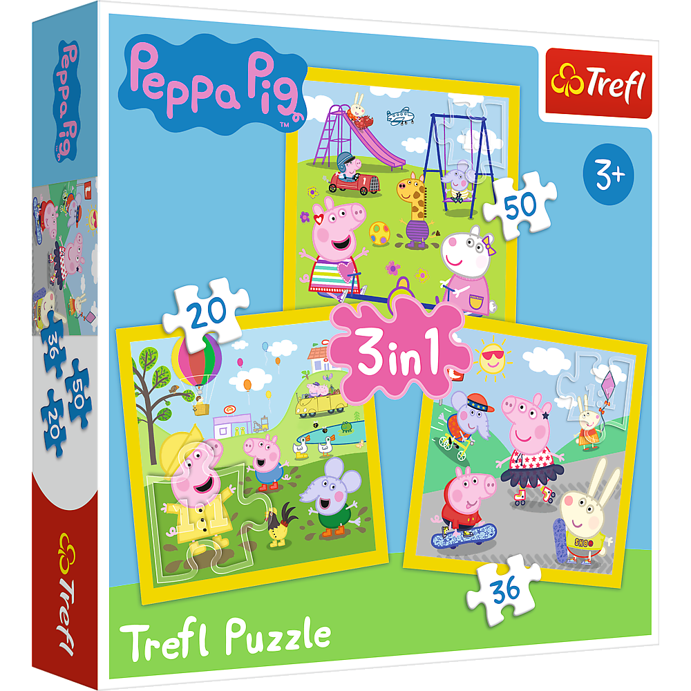 Trefl 3 in 1 (20, 36 & 50 Piece) Puzzle - Peppa Pig's Happy Day