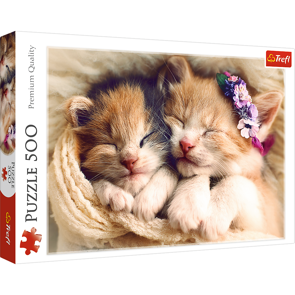 Trefl Red 500 Piece Jigsaw Puzzle - Sleeping Kittens